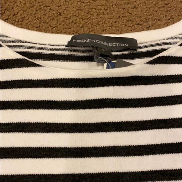 French Connection White & Grey Striped Sweater - Picture 4 of 6